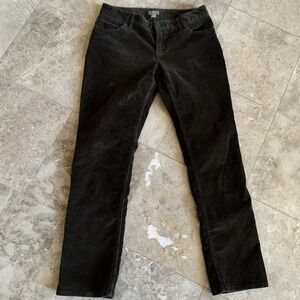 J.Jill Slim Leg Corduroy Pants Women's 6 (30x30) Petite Olive Stretch Retro